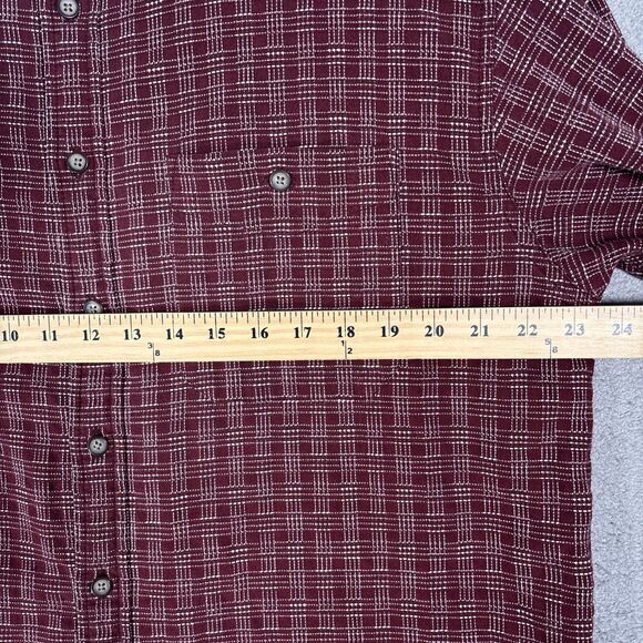 Territory Ahead Flannel Shirt Men’s Size L Burgundy White Textured - Picture 8 of 16
